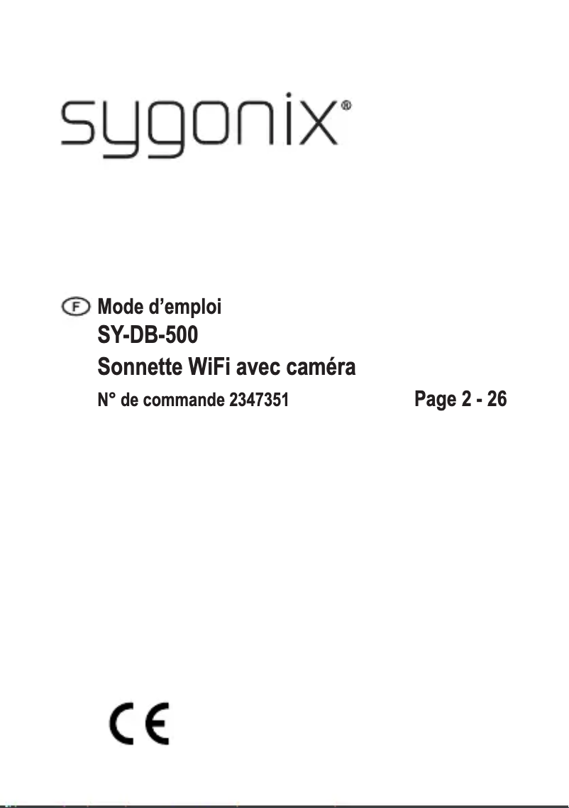 Page 1 de la notice Manuel utilisateur Sygonix SY-DB-500