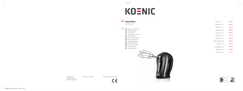 Page n°1 - Manuel utilisateur Koenic KHM 400