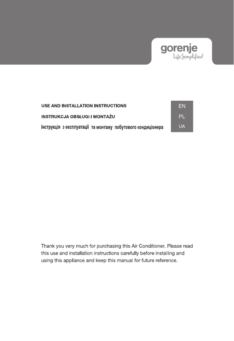 Page n°1 - Guide d'installation Gorenje REA70IN KC