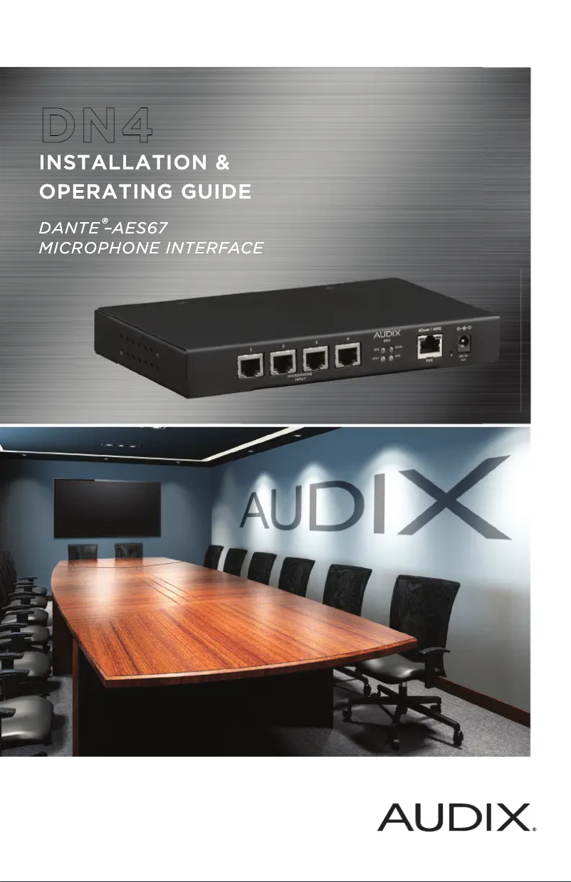 Page n°1 - Manuel utilisateur Audix DN4