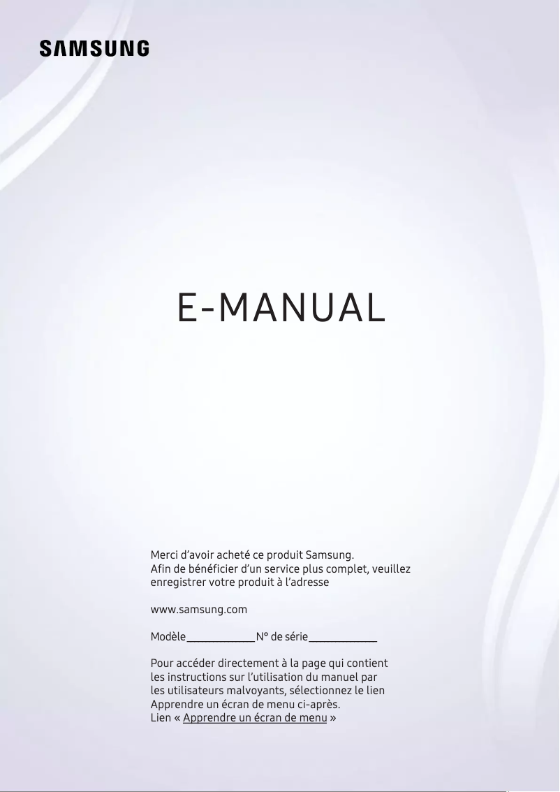 Page n°1 - Manuel utilisateur Samsung UA58NU7105S