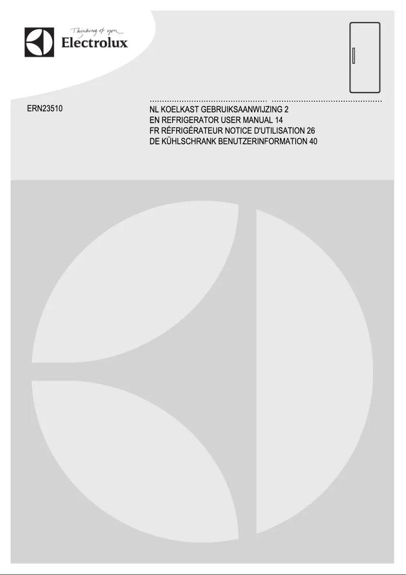 Page n°1 - Manuel utilisateur Electrolux ERN 23510