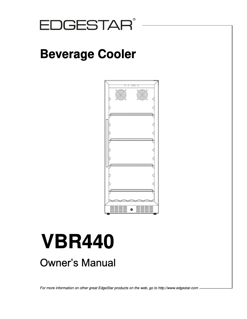 Page 1 de la notice Manuel utilisateur EdgeStar VBR440