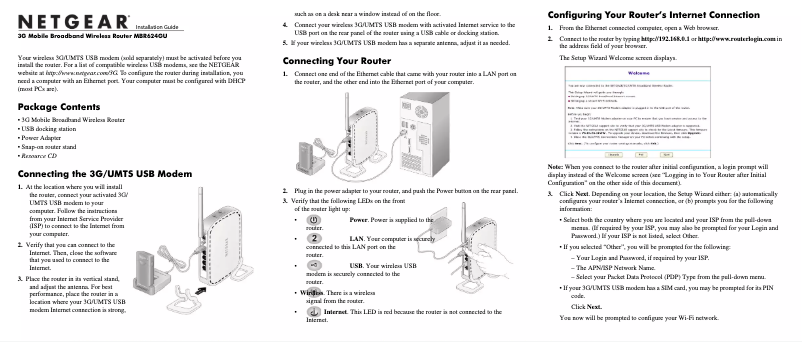 Page 1 de la notice Guide d'installation Netgear MBR624GU