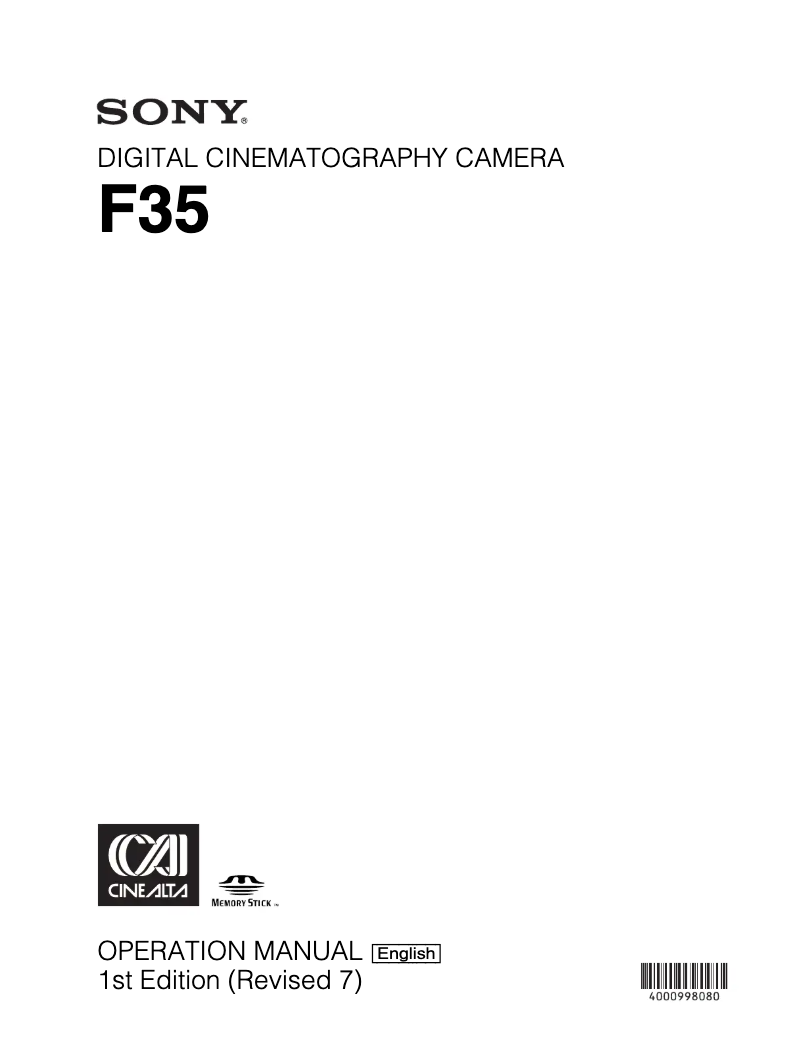 Image de la première page du manuel de l'appareil F35