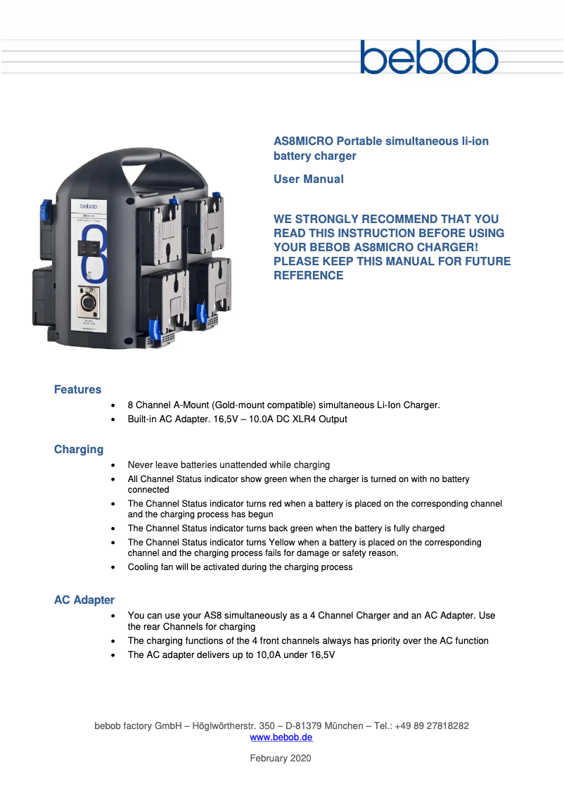 Image de la première page du manuel de l'appareil AS8MICRO