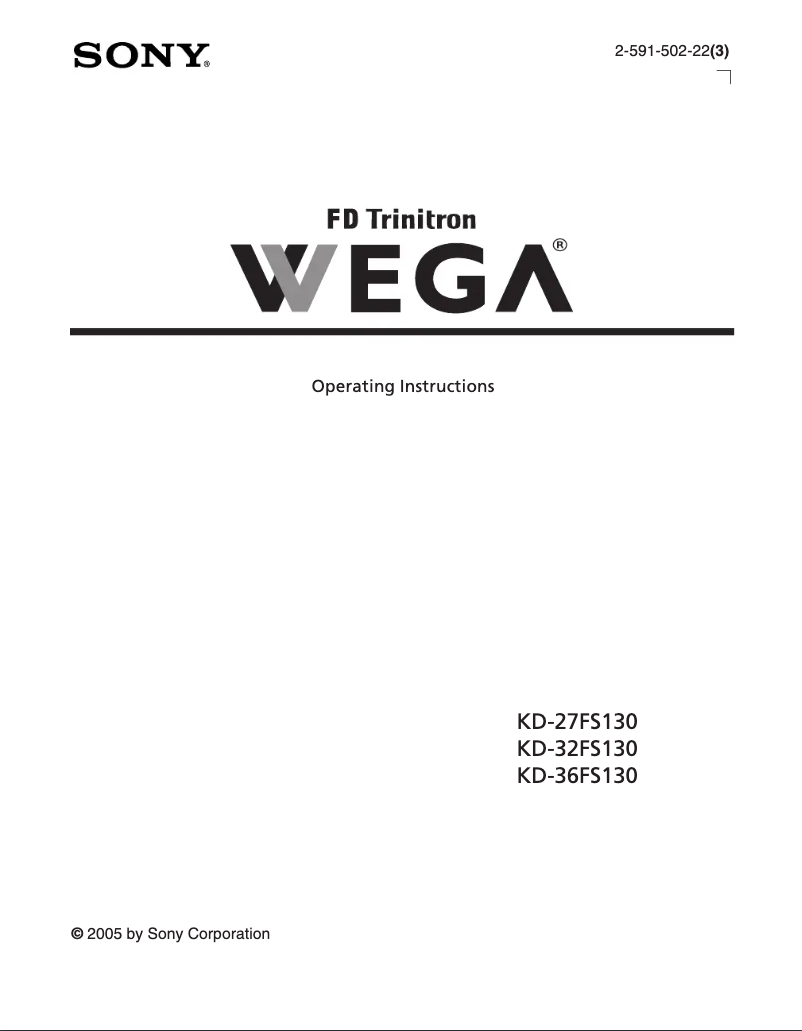 Page 1 de la notice Manuel utilisateur Sony KD-27FS130