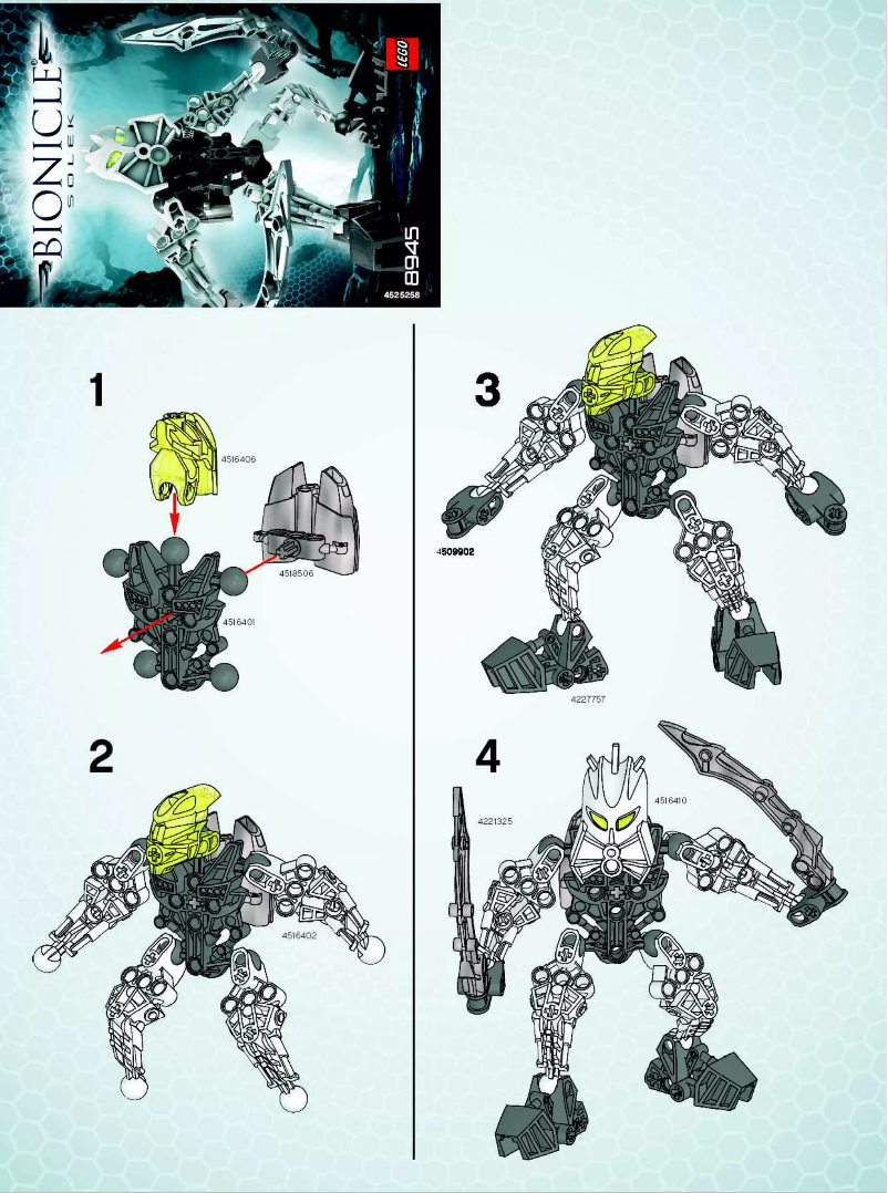Page n°1 - Manuel utilisateur Lego Bionicle 8945
