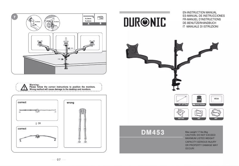 Page 1 de la notice Manuel utilisateur Duronic DM453