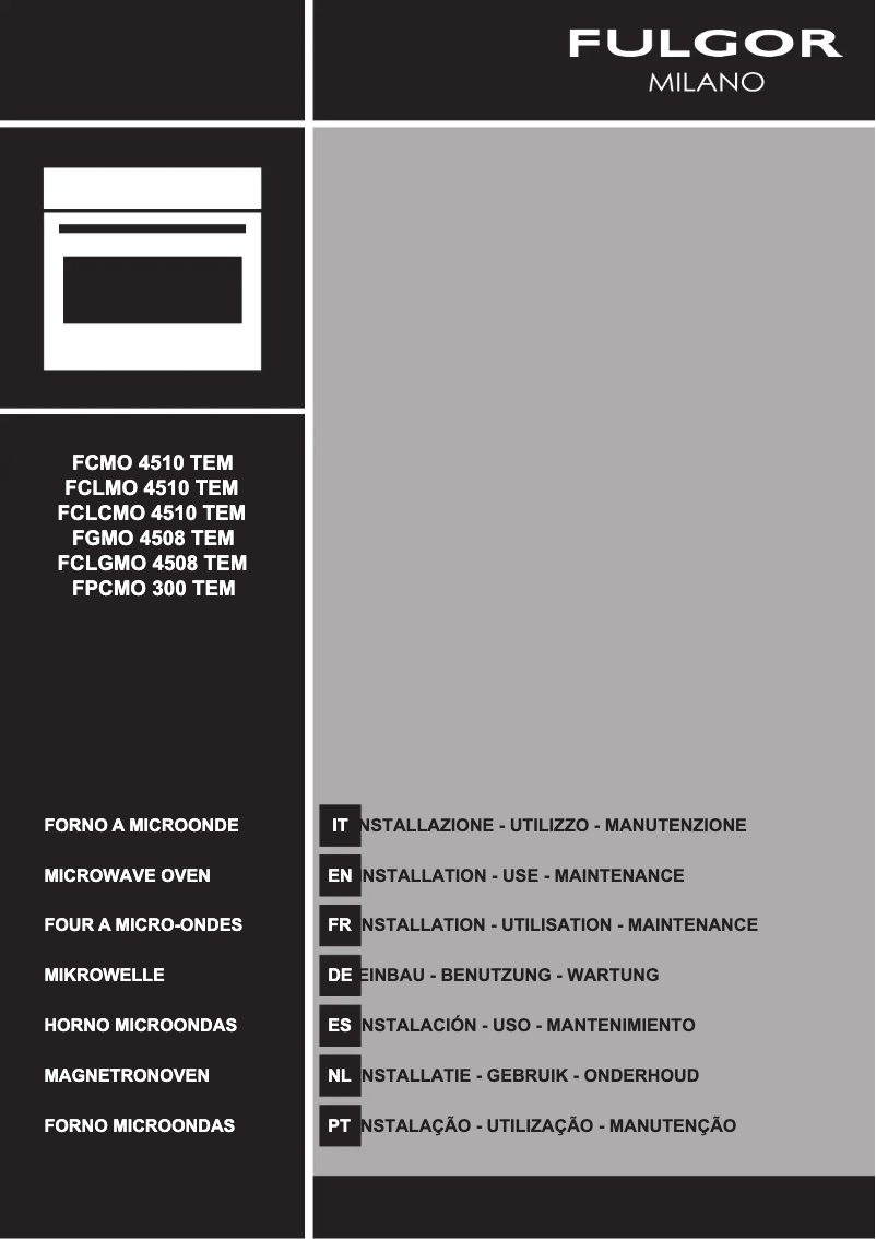 Page n°1 - Guide d'installation Fulgor Milano FGMO 4508 TEM