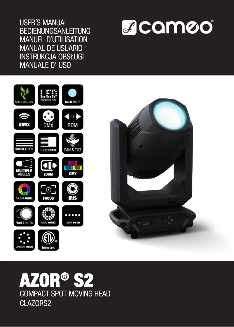 Page n°1 - Manuel utilisateur Cameo AZOR S2