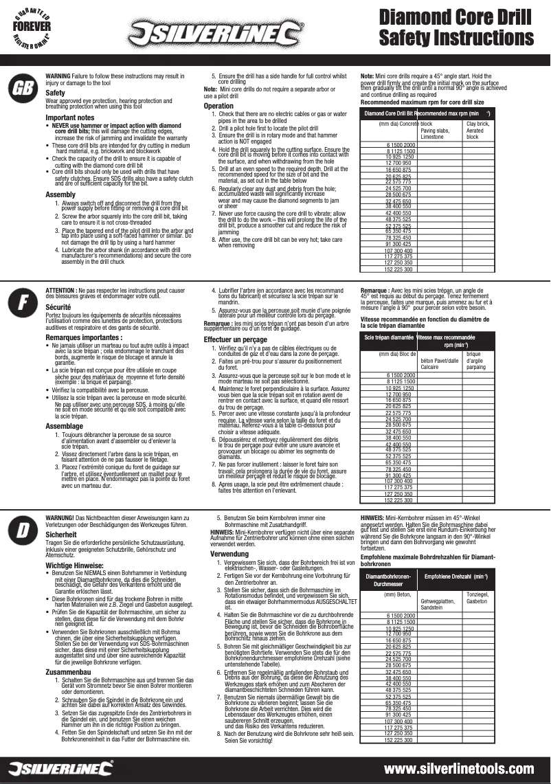 Page n°1 - Manuel utilisateur Silverline 282415
