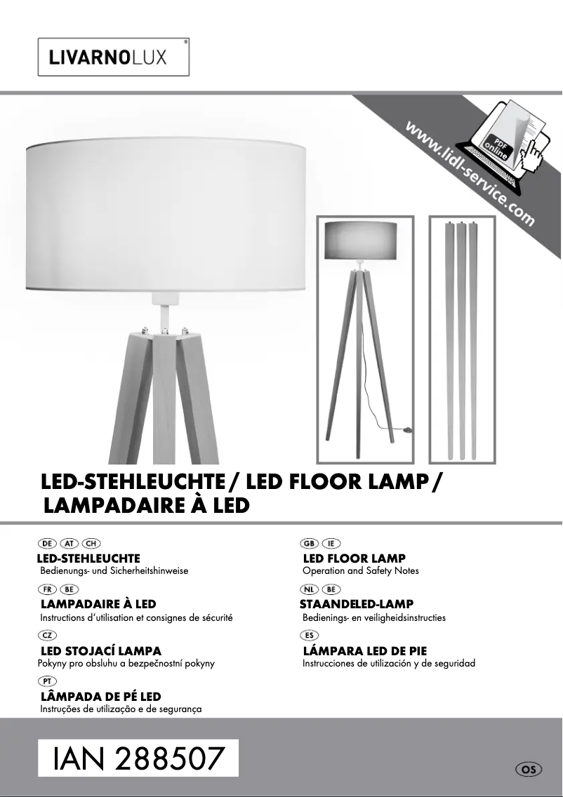 Page 1 de la notice Manuel utilisateur Livarno Lux IAN 288507