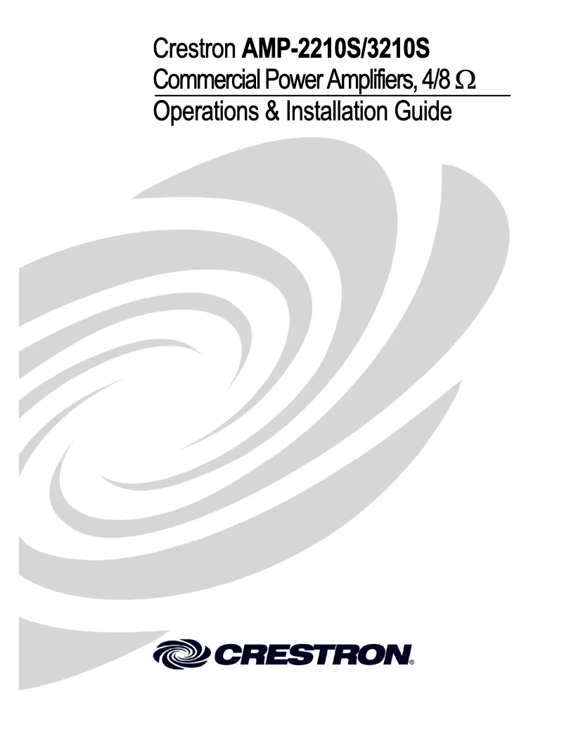 Page n°1 - Manuel utilisateur Crestron AMP-2210S