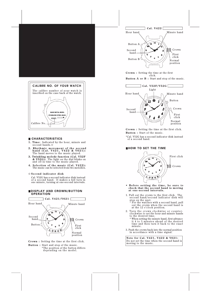 Image de la première page du manuel de l'appareil V422