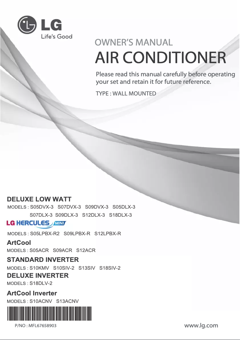 Page n°1 - Manuel utilisateur LG SN09DLX-2