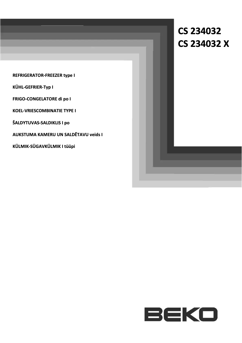 Page 1 de la notice Manuel utilisateur Beko CS234032X