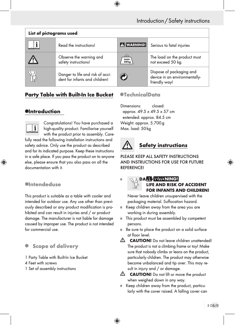 Page n°1 - Manuel utilisateur Livarno Lux IAN 273982