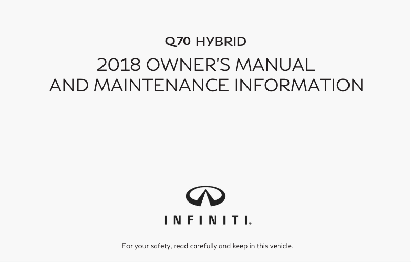 Página 1 del manual Manual de usuario Infiniti Q70 Hybrid (2018)