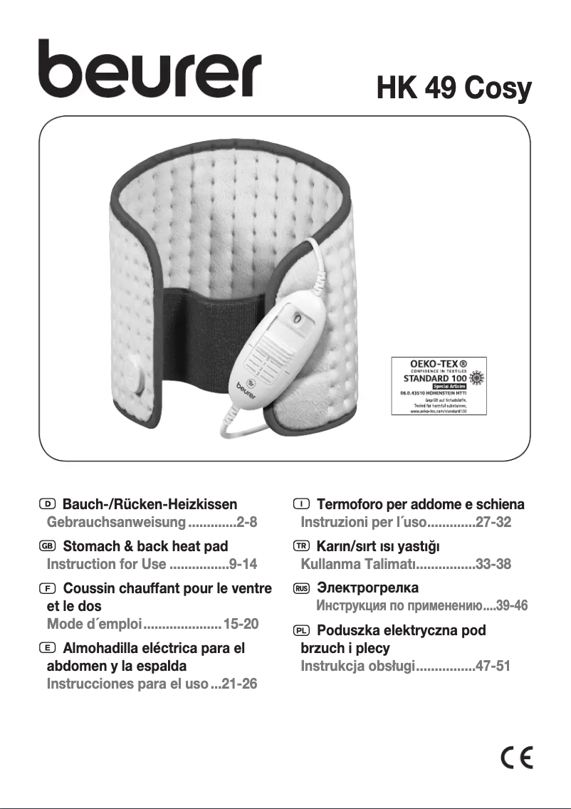Page n°1 - Manuel utilisateur Beurer HK 49
