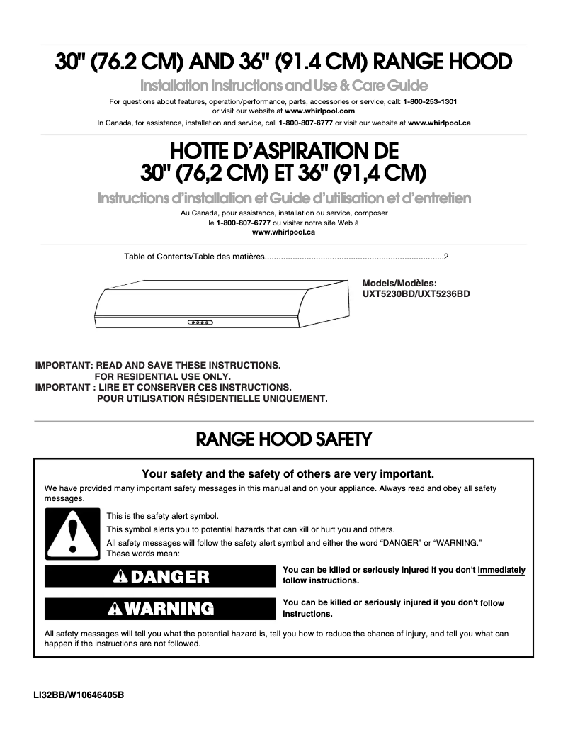 Page n°1 - Manuel utilisateur Maytag UXT5236BDS