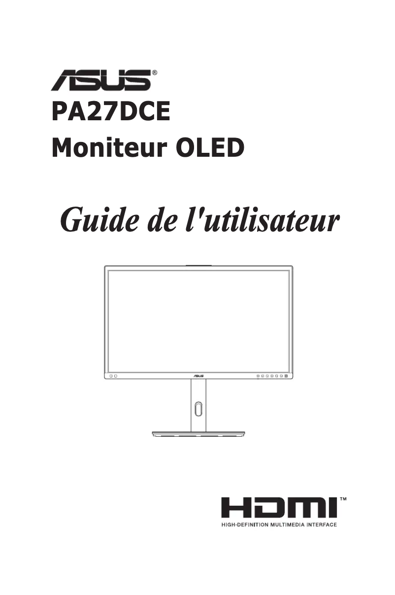 Page 1 de la notice Manuel utilisateur Asus ProArt PA27DCE