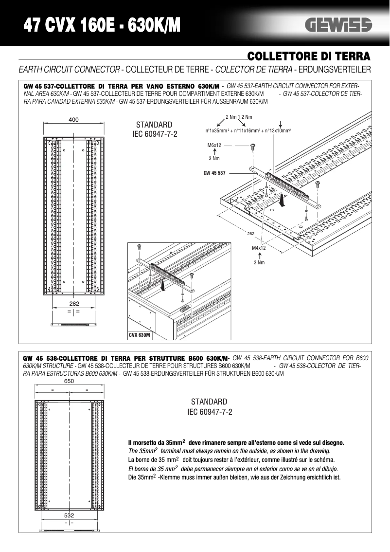 Page 1 de la notice Manuel utilisateur Gewiss GW45537