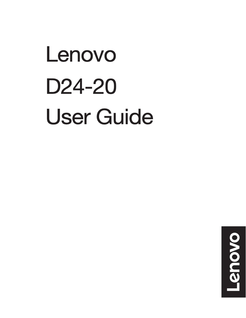 Page n°1 - Manuel utilisateur Lenovo D24-20