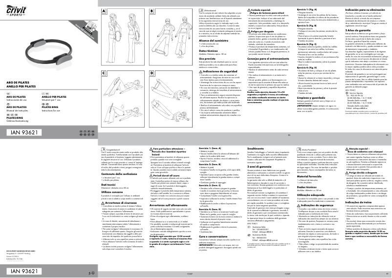 Page n°1 - Manuel utilisateur Crivit IAN 93621