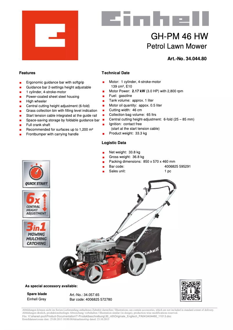 Image de la première page du manuel de l'appareil GH-PM 46 HW