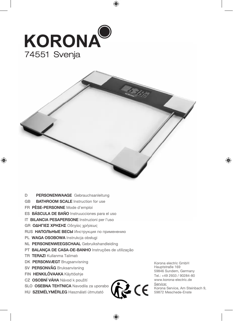 Page n°1 - Manuel utilisateur Korona Svenja 74551