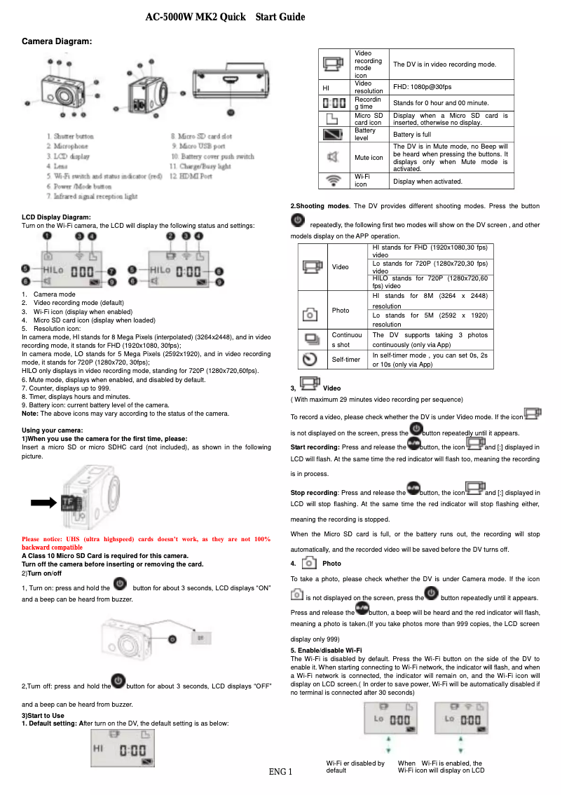 Image de la première page du manuel de l'appareil AC-5000W MK2
