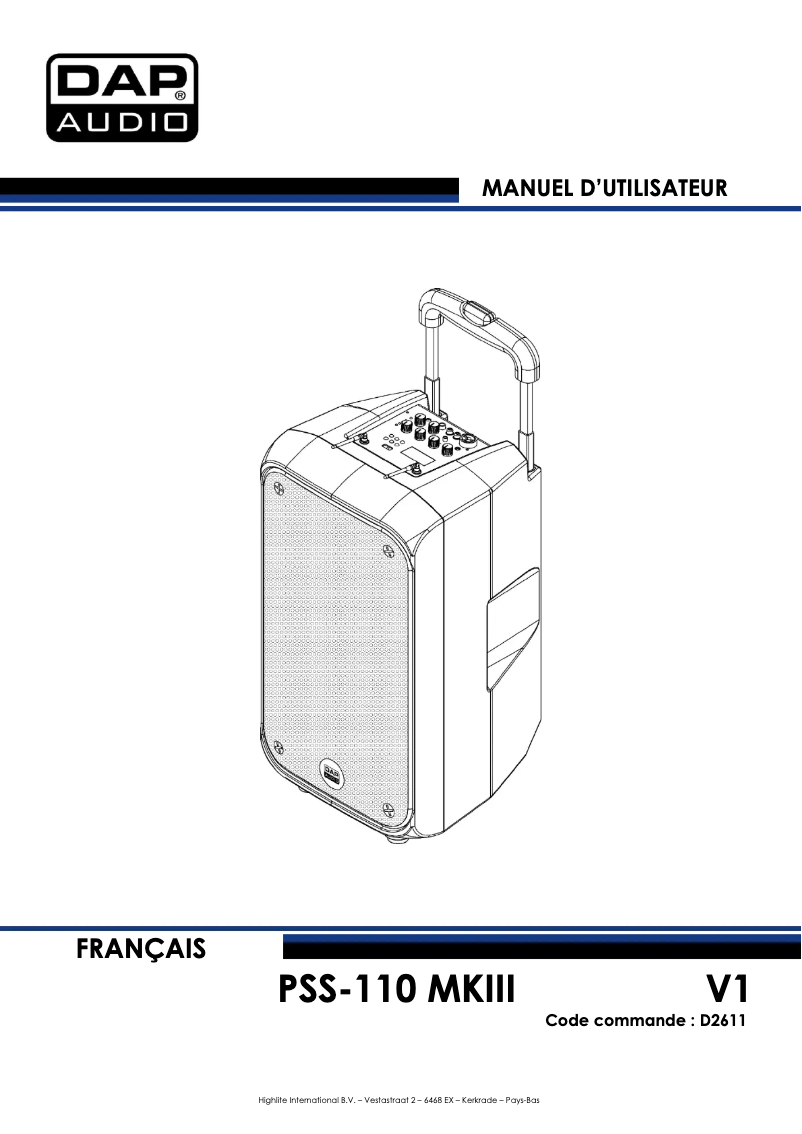 Page n°1 - Manuel utilisateur DAP-Audio PSS-110 MKIII