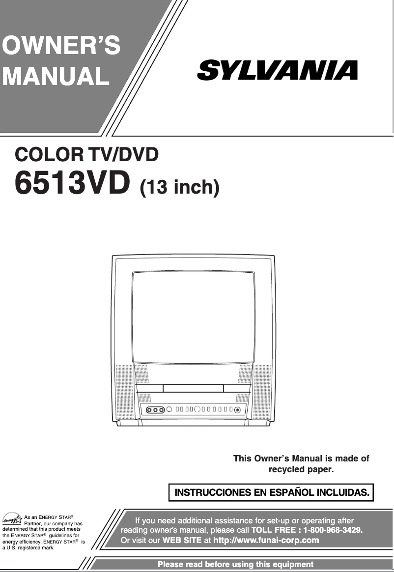 Page n°1 - Manuel utilisateur Sylvania 6513VD