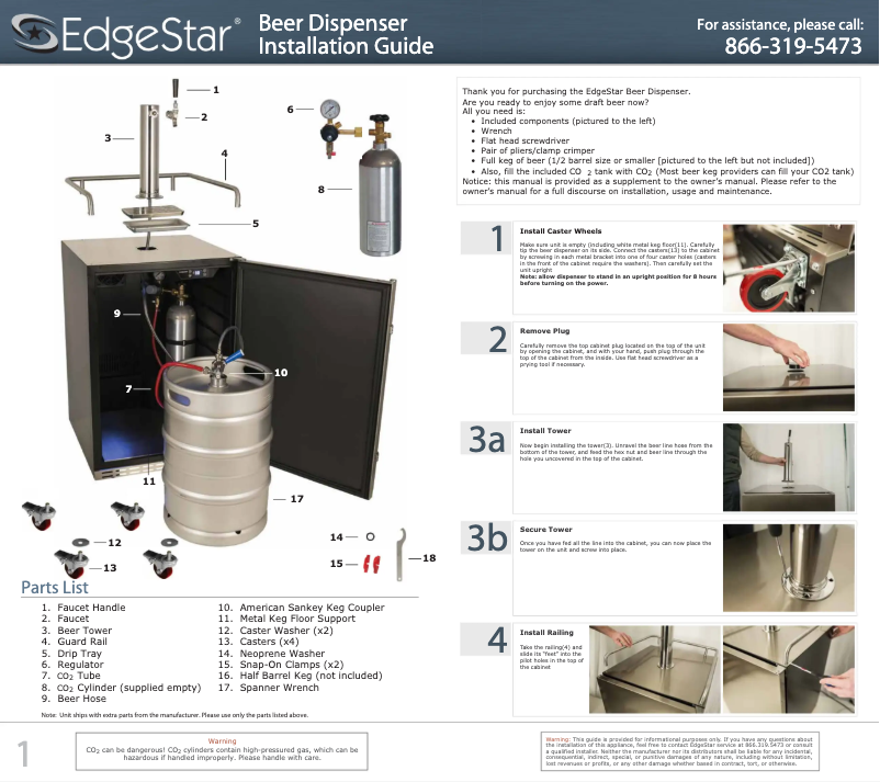Page 1 de la notice Instructions / montage EdgeStar KC7000BSSODTWIN