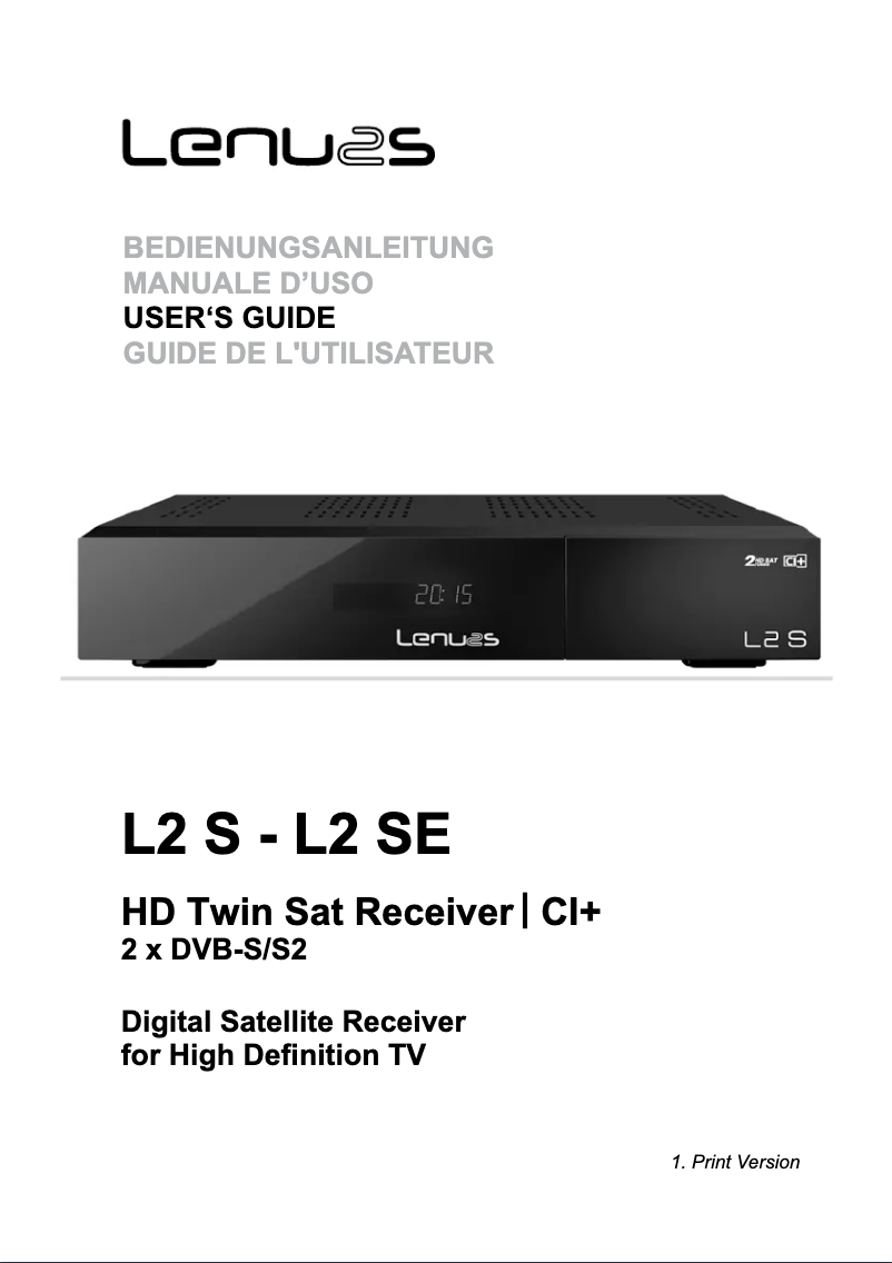 Image de la première page du manuel de l'appareil L2 S