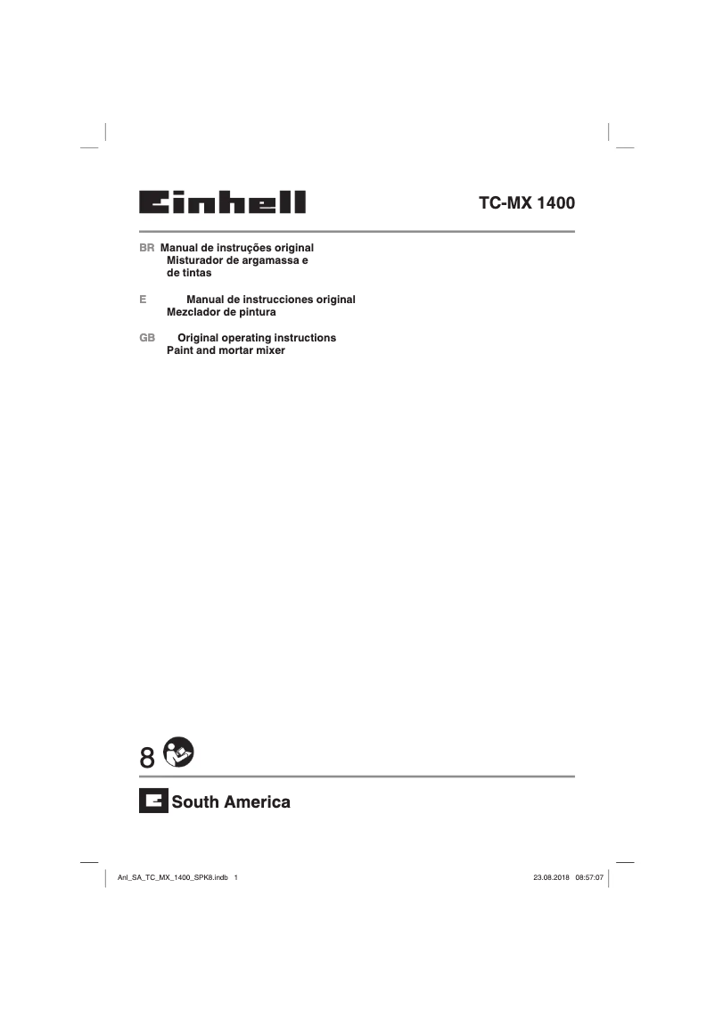Page 1 de la notice Manuel utilisateur Einhell TC-MX 1400 E