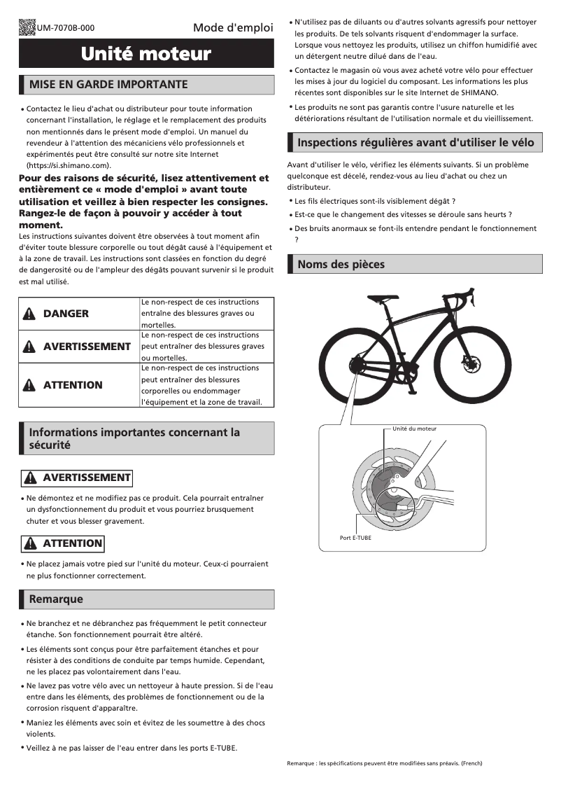 Página 1 del manual Manual de usuario Shimano MU-UR510