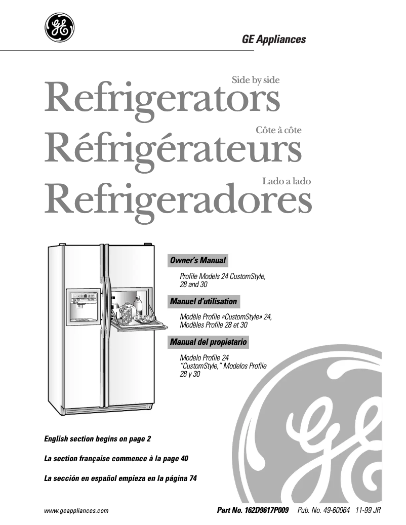 Page n°1 - Manuel d'utilisation et d'entretien GE TPX24PRDWW