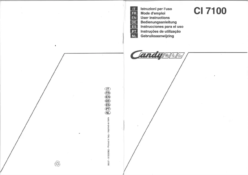 Page 1 of the manual User Manual Candy LS CI 7100 W