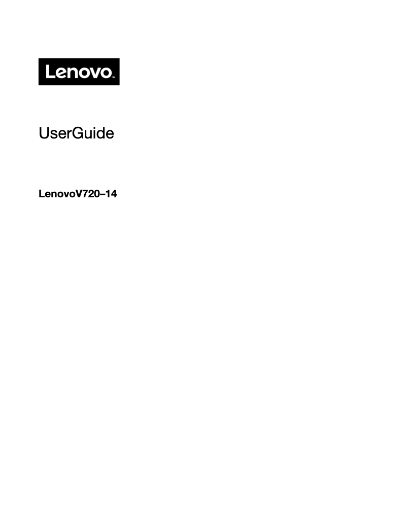 Page 1 de la notice Manuel utilisateur Lenovo V720