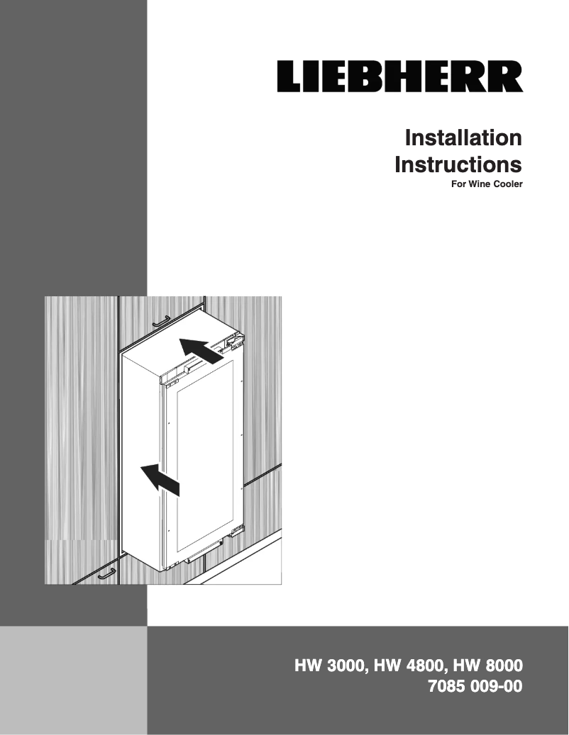 Page 1 de la notice Guide d'installation Liebherr HW 8000