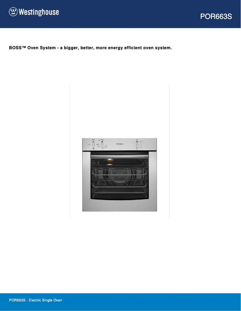 Page 1 de la notice Fiche technique Westinghouse POR663S