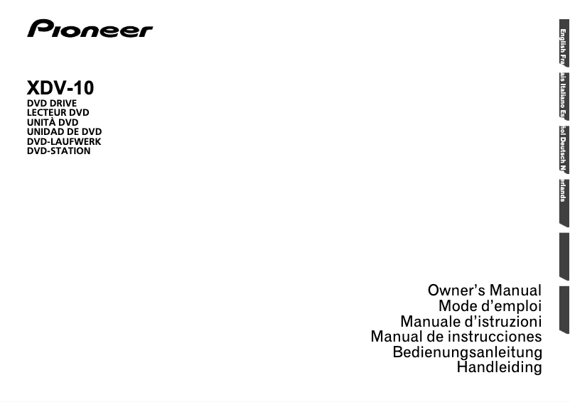 Page n°1 - Manuel utilisateur Pioneer XDV-10