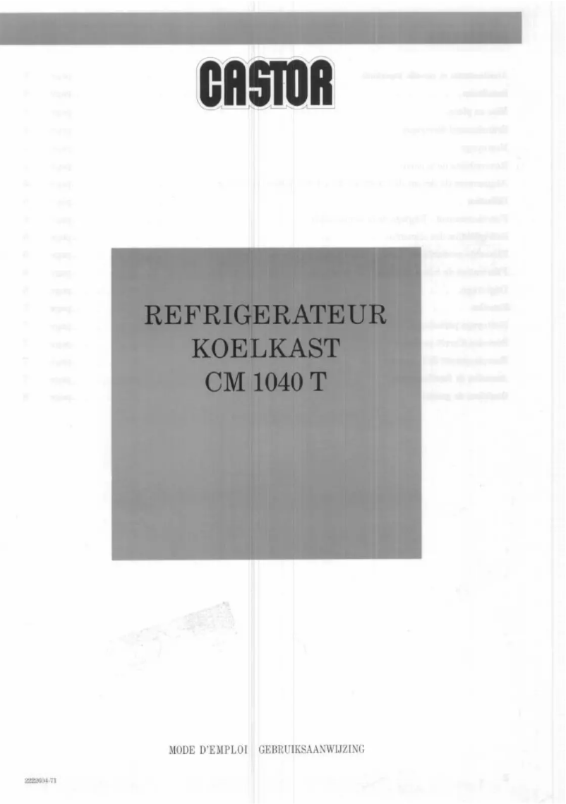 Image de la première page du manuel de l'appareil CM 1040 T