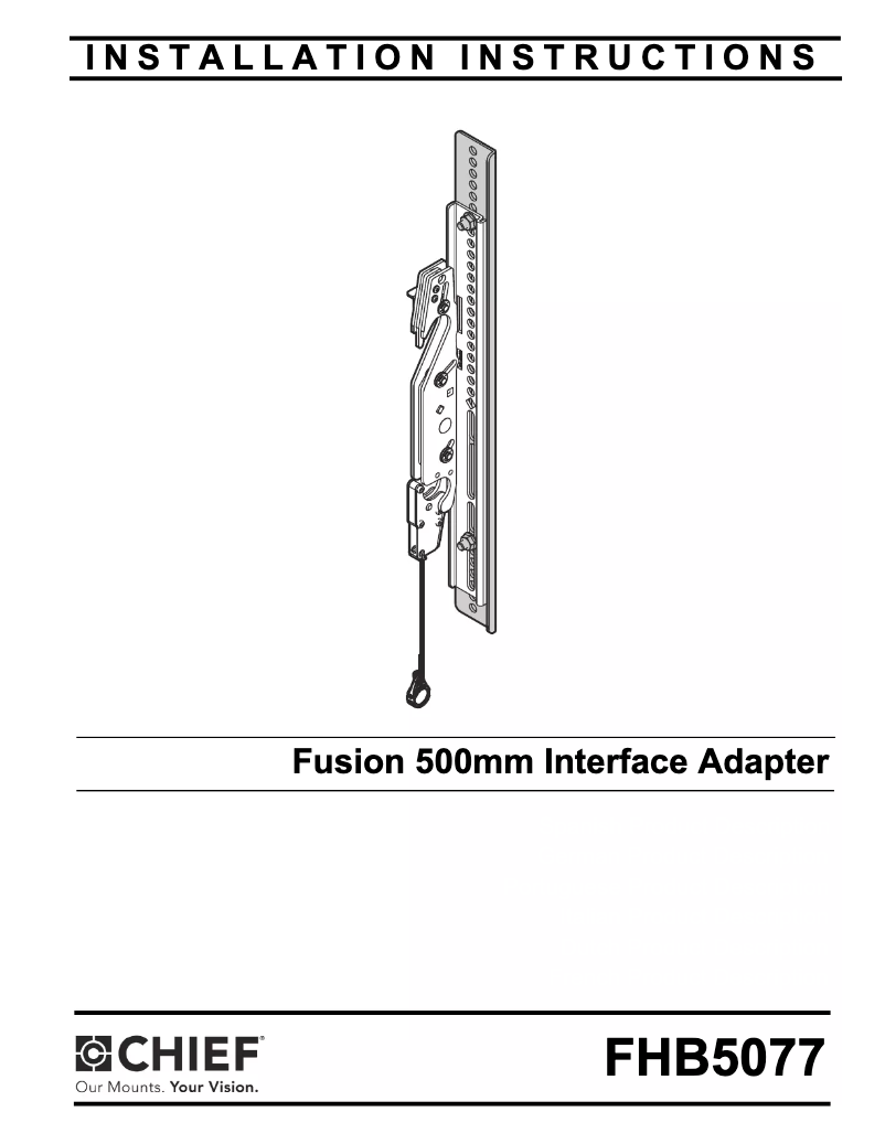 Page 1 de la notice Manuel utilisateur Chief Fusion FHB5077