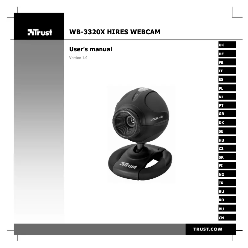 Page 1 de la notice Manuel utilisateur Trust WB-3320X