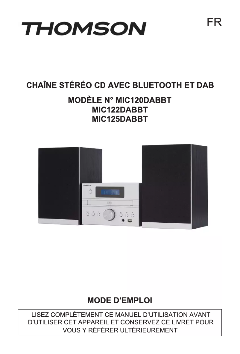 Page 1 de la notice Manuel utilisateur Thomson 150510