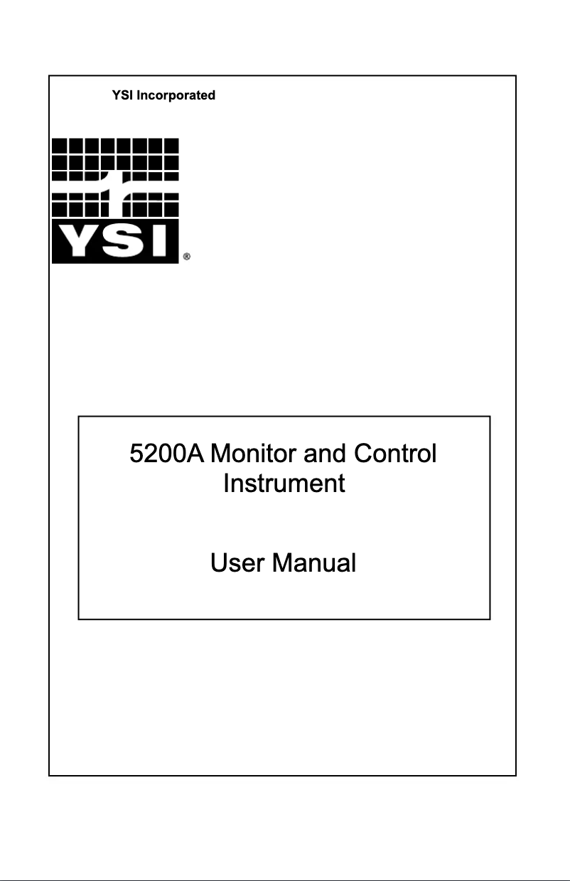 Page n°1 - Manuel utilisateur YSI 5200A