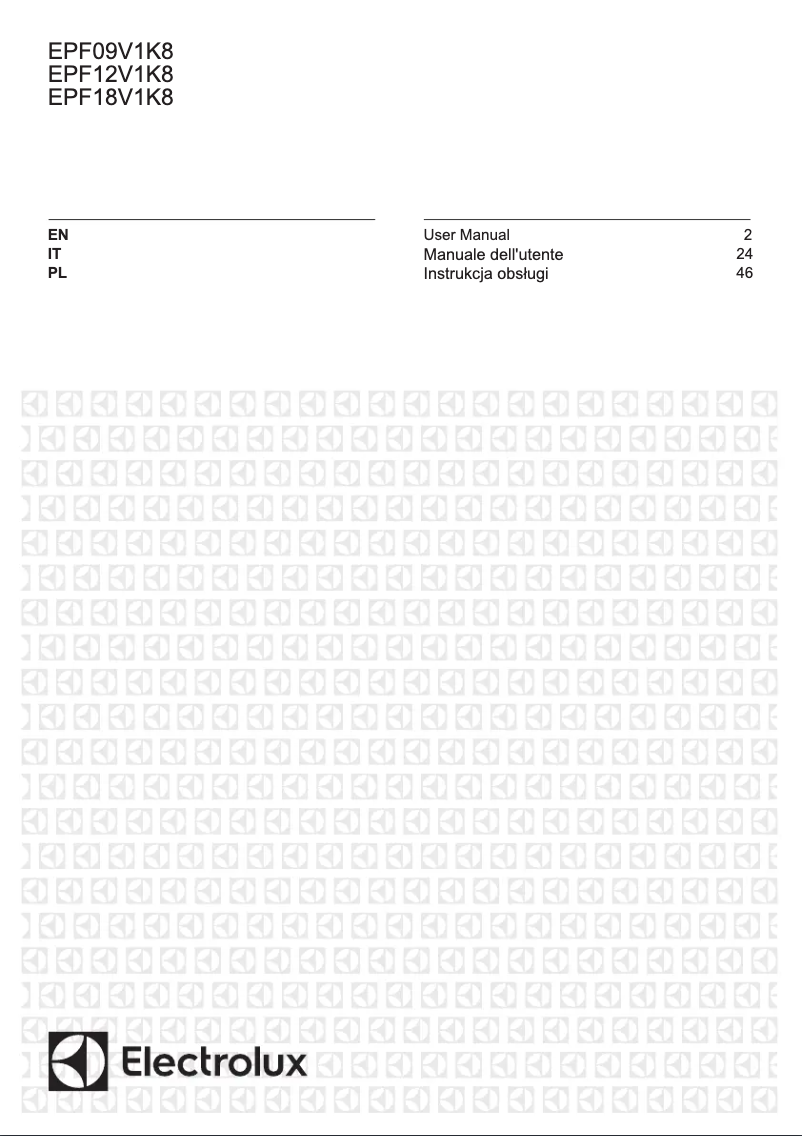 Page n°1 - Manuel utilisateur Electrolux EPF09V1K8